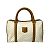 Céline Borsa in pelle Celine Macadam Blason Triomphe Marrone Bianco
