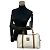 Céline Borsa in pelle Celine Macadam Blason Triomphe Marrone Bianco - vista 2