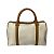 Céline Borsa in pelle Celine Macadam Blason Triomphe Marrone Bianco - vista 3