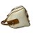 Céline Borsa in pelle Celine Macadam Blason Triomphe Marrone Bianco - vista 5