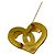 Spilla placcata in oro con motivo a cuore Coco Mark di Chanel D'oro - vista 3