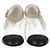 Bailarinas de punta cap toe CC blanco/negro con tira en el tobillo Chanel