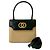 Céline Bolsa de couro de bezerro com hardware de logo circular Celine Preto Bege