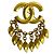 Spilla dorata con motivo logo Coco Mark 96P di Chanel D'oro