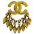 Spilla dorata con motivo logo Coco Mark 96P di Chanel D'oro - vista 3