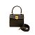 Céline Mini borsa in pelle con hardware Celine Macadam Blason Marrone