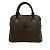 Céline Bolsa de couro com logo padrão Macadam Blason da CELINE / Bolsa Boston Marrom Preto