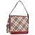 Bolsa de Ombro Burberry Nova Check Blue Label em Lona Bege Prata Autêntica BA4179