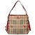 Burberry Borsa a Spalla Nova Check PVC Beige Oro Auth 133163 D'oro - vista 13