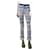 Autre Marque Blue and white wavy knit trousers - size UK 8  ref.2420517