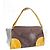 Borsa a spalla Prada Gialla e Marrone Scuro Cotone e Pelle di struzzo Giallo