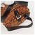 FENDI Strohtasche Handtasche Raffia Braun Gold Auth 134439V Golden - Ansicht 7