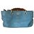 Borsa a spalla Gucci Bamboo grande in pelle blu
