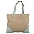 PRADA Tote Bag aus Canvas Beige Silber Authentisch 135383