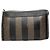 Clutch in pelle vintage Fendi nera Marrone