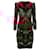  Alexander Mcqueen Floral Knitted Midi Fitted Dress in Red Silk  ref.2424874
