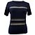 Camiseta de rayón azul marino con acentos de malla T Alexander Wang