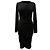Vestido Midi con Efecto Envolvente en Rayón Negro Michael Kors