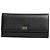 Dolce & Gabbana Black Leather Logo Plaque Trifold Card Holder Wallet