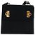 Borsa a Spalla Gancini in Pelle e Suede Salvatore Ferragamo Blu Navy Oro Auth 137474 D'oro - vista 3