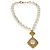 Collana vintage in perle finte placcata oro di Chanel - vista 3