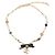 NEUE CHANEL CHOKER-HALSKETTE PERLEN GLAS STRASS 35-49CM METALL Golden