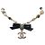 NEUE CHANEL CHOKER-HALSKETTE PERLEN GLAS STRASS 35-49CM METALL Golden - Ansicht 2