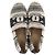 Espadrillas Chanel a punta a righe CC in tela multicolore Marrone Rosso - vista 3