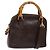 Borsa a Spalla in Pelle Gucci Bamboo 2way Marrone Oro 007 2032 0281 Auth mr1478 D'oro