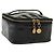 CHANEL Necessaire Vanity Couro envernizado Preto Ouro CC Auth 137125 Dourado