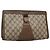 GUCCI GG Supreme Web Sherry Line Clutch Bag PVC Beige Oro 89 01 033 Auth BA4626