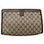 GUCCI GG Supreme Web Sherry Line Clutch Bag PVC Beige Oro 89 01 033 Auth BA4626 - vista 2