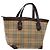 Autre Marque Burberrys Nova Check Handtasche aus Canvas Beige Silber Authentisch BA4286