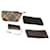 MCM Nova Check Blue Label Key Case Pouch Wallet Canvas Leather 4Set Auth ti3369 Brown Black Beige  - view 1