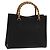 Bolsa de mão em couro Gucci Bamboo preta e dourada 002 1095 0260 Auth ep10062 Preto Dourado