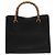 Bolsa de mão em couro Gucci Bamboo preta e dourada 002 1095 0260 Auth ep10062 Preto Dourado - vista 2