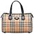 Borsa Boston Burberry in tela beige Haymarket Check