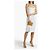 Marchesa Vestido de crepé blanco con adornos de cristal dorado - vista 5