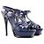 SAINT LAURENT - Sandali con piattaforma Tribute Saint Laurent in pelle blu navy (T38.5)