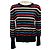 Akris Punto Black Multi Striped Wool Knit Pullover Sweater