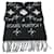 Louis Vuitton Echarpe LV Essential Shine Stole Black White Silk Wool  ref.2431671