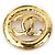 Spilla in metallo dorato Chanel Coco Mark D'oro