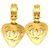 Orecchini in metallo dorato con cuore marchiato Coco di Chanel D'oro