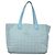 CHANEL Neue Reisetasche aus Nylon Hellblau Silber CC Auth 129655 - Ansicht 13