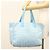 CHANEL Neue Reisetasche aus Nylon Hellblau Silber CC Auth 129655 - Ansicht 21