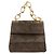 Borsa a mano con catena Salvatore Ferragamo in suede grigio oro Auth BA4690 Marrone D'oro - vista 13