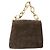 Borsa a mano con catena Salvatore Ferragamo in suede grigio oro Auth BA4690 Marrone D'oro - vista 2