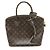 Louis Vuitton Monogram Lockit PM Tote Bag Braun Weiß Golden