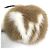 Louis Vuitton Brown and White Fur Hair Tie - view 3