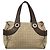 Bulgari Borsa a mano BVLGARI Logo Mania in tela beige e oro Auth bs28543 D'oro - vista 2